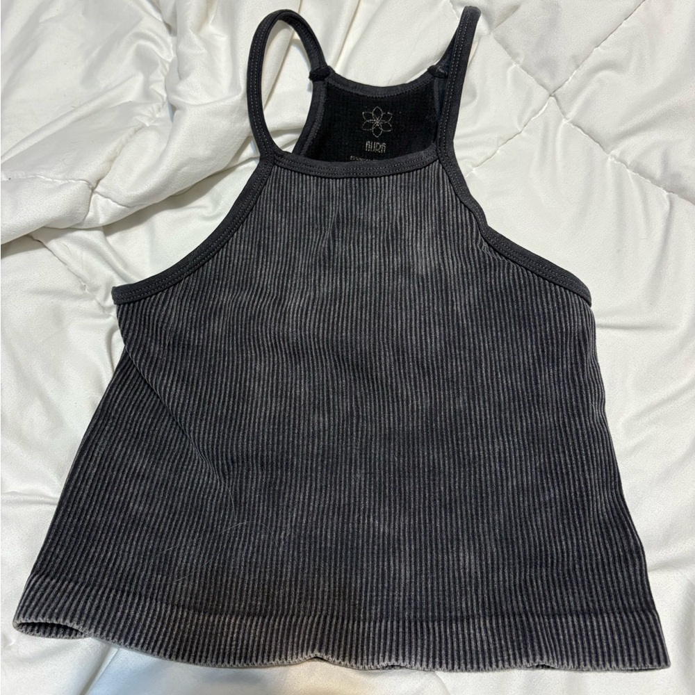 Women's Black Ribbed Tank Top